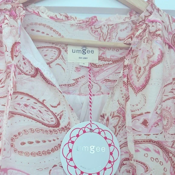 Umgee Pink and Cream Paisley Midi Dress - Picture 5 of 5